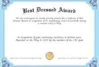Best Dressed Award – Fashion Dresses in Fresh Best Dressed Certificate