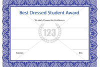 Best Dressed Student Award Certificate Template Download inside Best Dressed Certificate Templates