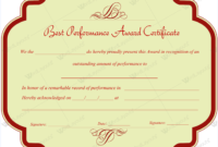 Best Performance Award Certificate 10 – Word Layouts within Best Best Performance Certificate Template