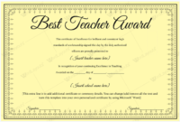 Best Teacher Award 06 – Word Layouts | Teacher Awards, Award pertaining to New Best Teacher Certificate Templates