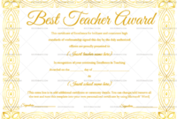 Best Teacher Award Certificate (Elegant, #1237) in New Best Teacher Certificate Templates