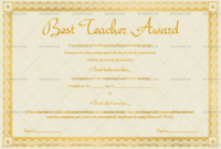 Best Teacher Award Certificate (Stars, #1240) inside New Best Teacher Certificate