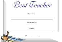 Best Teacher Certificate Printable Certificate | Teacher regarding Best Teacher Certificate Templates