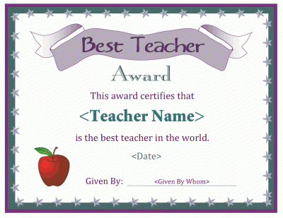 Best Teacher Certificate Templates Free (1) - Templates throughout New Best Teacher Certificate Templates Free