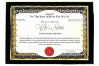 Best Wife Award Certificate Fresh Personalized Award for Fresh Best Wife Certificate Template