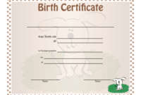 Birth Certificate For Puppies Printable Certificate in Best Dog Birth Certificate Template Editable
