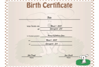 Birth Certificate For Puppies Printable Certificate inside Unique Puppy Birth Certificate Template