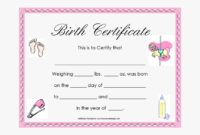 Birth Certificate Png – Girl Birth Certificate Template in Girl Birth Certificate Template