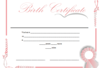 Birth Certificate Printable Certificate | Birth Certificate intended for Girl Birth Certificate Template
