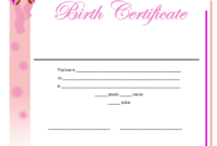 Birth Certificate Printable Certificate | Birth Certificate throughout Best Baby Doll Birth Certificate Template