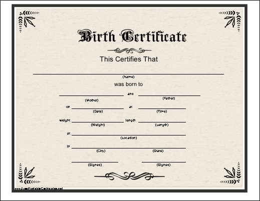 Birth Certificate Printable Certificate | Fake Birth pertaining to Fresh Novelty Birth Certificate Template