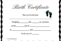 Birth Certificate Template | 17+ Free Word, Excel & Pdf throughout Unique Baby Death Certificate Template