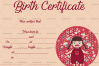 Birth Certificate Template (Baby Girl, #4364) in Fresh Girl Birth Certificate Template