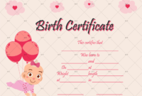 Birth Certificate Template (Balloons) – Gct pertaining to Cute Birth Certificate Template