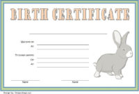 Birth Certificate Template For Rabbit Free 2 In 2020 | Birth within Fresh Rabbit Birth Certificate Template Free 2019 Designs