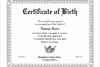 Birth Certificate Template Free Best Of Birth Certificate within Best Birth Certificate Templates For Word