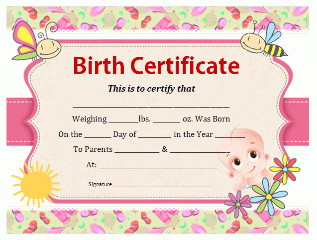 Birth Certificate Template | Office Templates Online intended for Birth Certificate Templates For Word