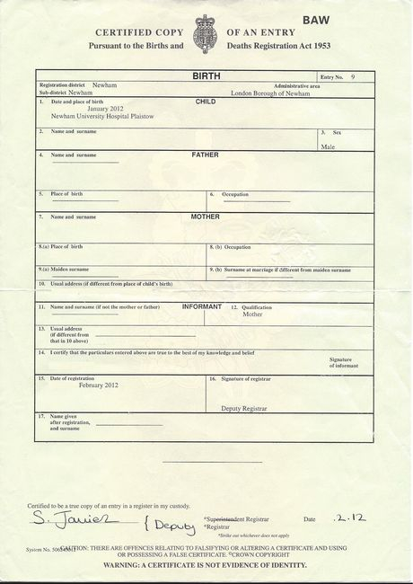 Birth Certificate Template Uk (6) - Templates Example regarding Birth Certificate Template Uk