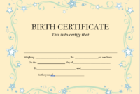 Birth Certificate Templates – 14 Free Templates In Ms Word within Best Editable Birth Certificate Template