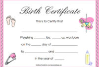 Birth Certificate Templates in Cute Birth Certificate Template