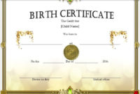 Birth Certificate Templates – Microsoft Word Templates with Birth Certificate Templates For Word