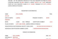Birth Certificate Translation Template [En5Kxgy5Qpno] pertaining to Fresh Mexican Birth Certificate Translation Template