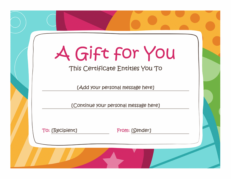 Birthday Gift Certificate (Bright Design) - Templates | Free with regard to Holiday Gift Certificate Template Free 10 Designs
