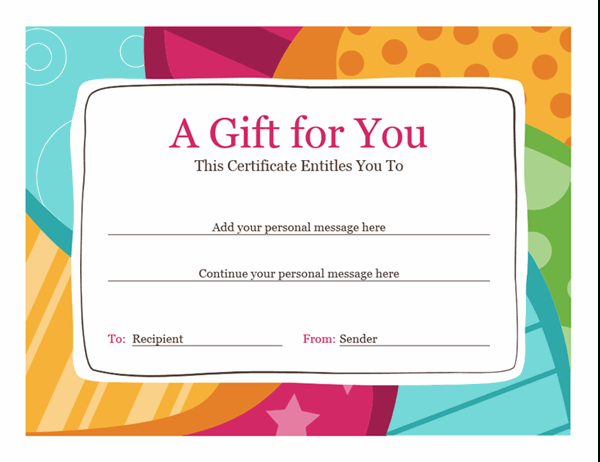 Birthday Gift Certificate (Bright Design) with Free 10 Fitness Gift Certificate Template Ideas