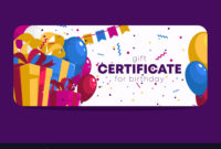 Birthday Gift Certificate Template Royalty Free Vector Image regarding Birthday Gift Certificate