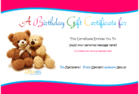 Birthday Gift Certificate Templates (For Girls And Boys with regard to Quality Kids Gift Certificate Template