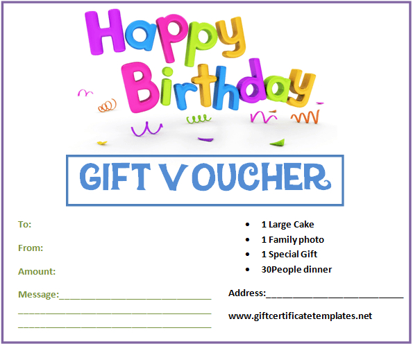 Birthday Gift Certificate Templates | Gift Certificate regarding Happy Birthday Gift Certificate