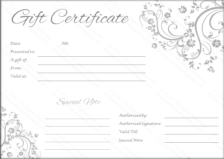 Black And White Gift Certificate Template Free (3 in Best Wedding Gift Certificate Template