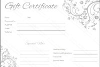 Black And White Gift Certificate Template Free (3 pertaining to Free Editable Wedding Gift Certificate Template