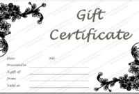 Black Flowery Gift Certificate Template In 2020 | Gift with Black And White Gift Certificate Template Free
