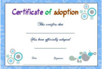 Blank Adoption Certificate | Adoption Certificate inside Blank Adoption Certificate Template