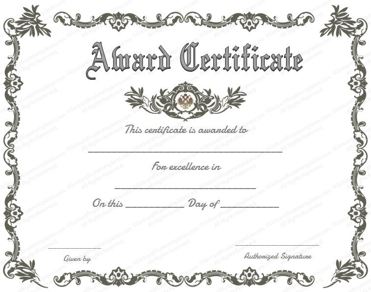 Blank Award Certificate Templates Word | Certificate Of for Blank Award Certificate Templates Word