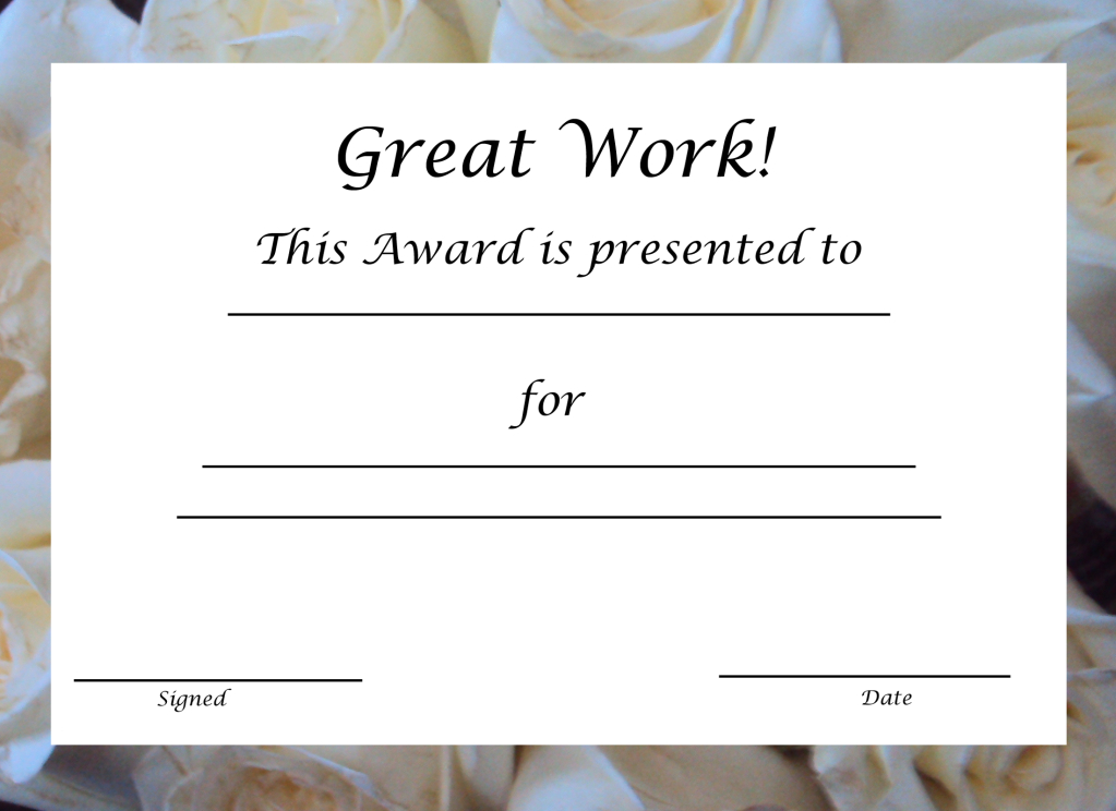 Blank Award Certificate Templates Word | Free Printable intended for Quality Blank Award Certificate Templates Word