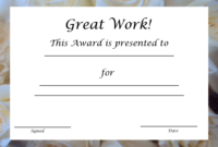 Blank Award Certificate Templates Word | Free Printable throughout Sample Award Certificates Templates