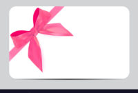 Blank Gift Card Template With Pink Bow And Ribbon Vector Image pertaining to Best Pink Gift Certificate Template