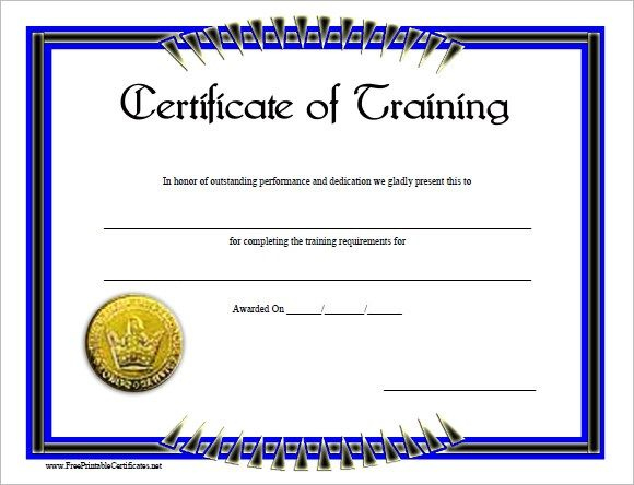 Blank Training Certificate Template , Free Training within Template For Training Certificate