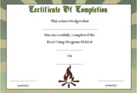 Boot Camp Certificate Of Completion | Certificate Templates in Fresh Boot Camp Certificate Template