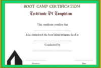 Boot Camp Certificate Template (5) | Professional Templates with Fresh Boot Camp Certificate Template