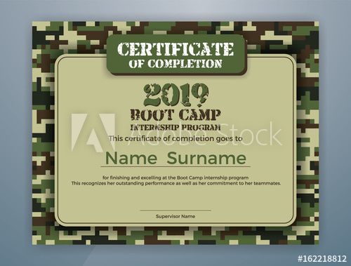 Boot Camp Internship Program Certificate Template Design pertaining to Boot Camp Certificate Template