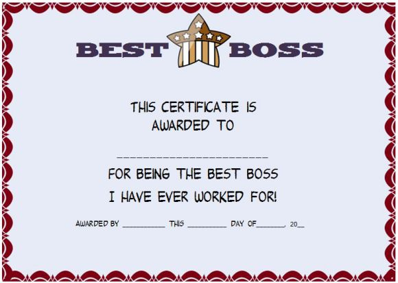 Boss Day Certificate Of Appreciation : 10+ Templates To inside Worlds Best Boss Certificate Templates Free