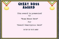 Boss Day Certificate Of Appreciation : 10+ Templates To regarding Worlds Best Boss Certificate Templates Free
