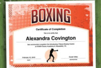 Boxing Customizable Certificate, Download Printable Fitness Template intended for Unique Boxing Certificate Template