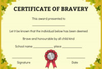 Bravery Certificate: 12 Free Printable Templates To Reward for New Bravery Certificate Templates