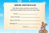 Build A Bear Birth Certificate | Birth Certificate Template intended for Unique Build A Bear Birth Certificate Template