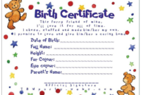Build A Bear Birth Certificate Template (8) – Templates intended for Build A Bear Birth Certificate Template