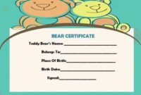 Build A Bear Certificate | Birth Certificate Template with regard to Build A Bear Birth Certificate Template